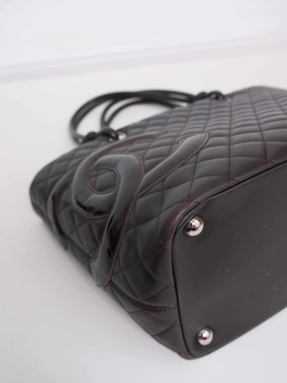 CHANEL Cambon dark brown Quilted Leather Tote with Signature CC - Picture 9 of 15